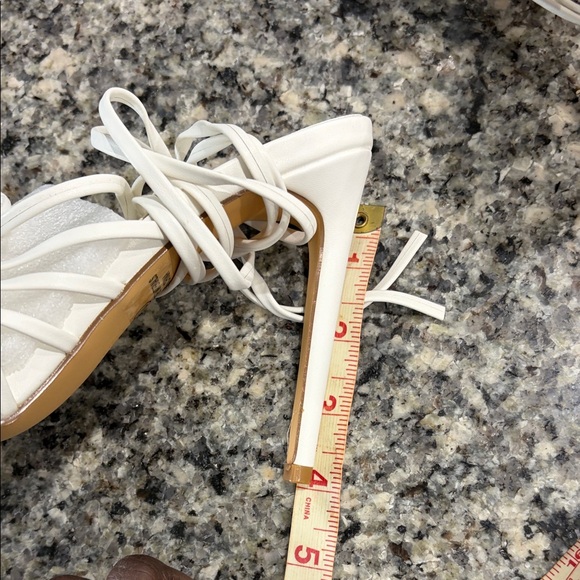 Fashion Nova Elegant White Lace-Up Heels - Picture 6 of 10